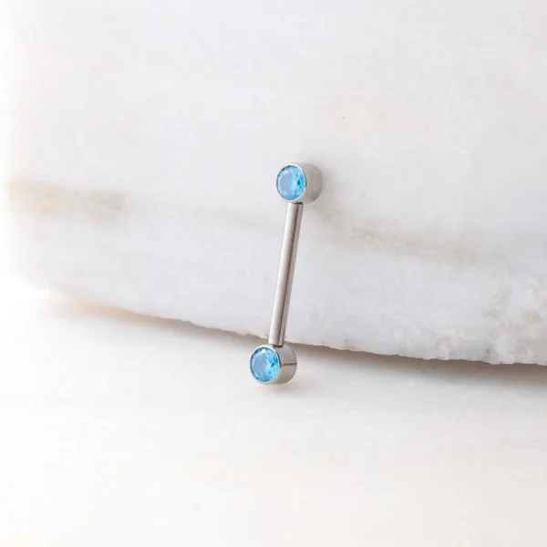 Nipple Gem Bar Azul Artico